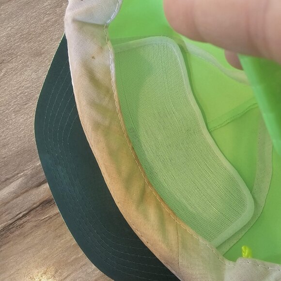 Retro 90s Neon Green Trucker Rope Hat Cap Snapback Sunshine RV Park Michigan Sum - Picture 10 of 10